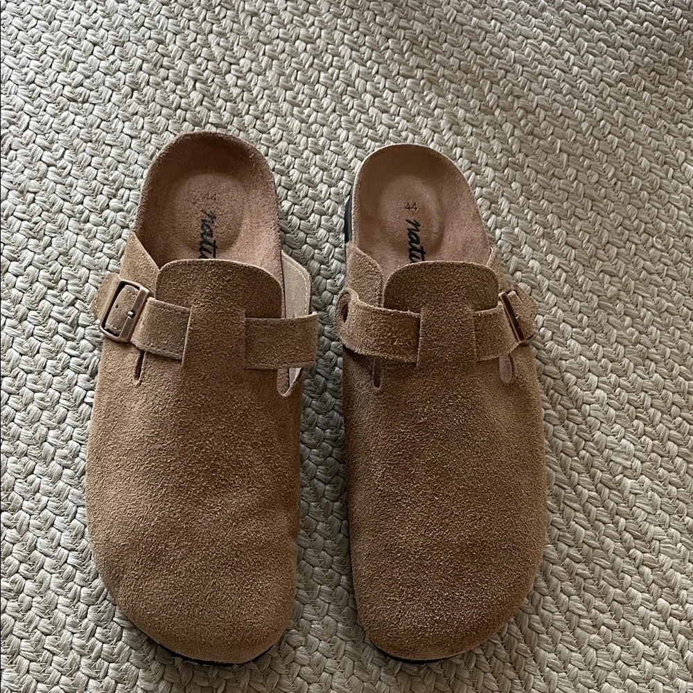 Men’s Tan Suede Birkenstock Boston lookalikes from Natura Selection. Size 10 US - Picture 1 of 7